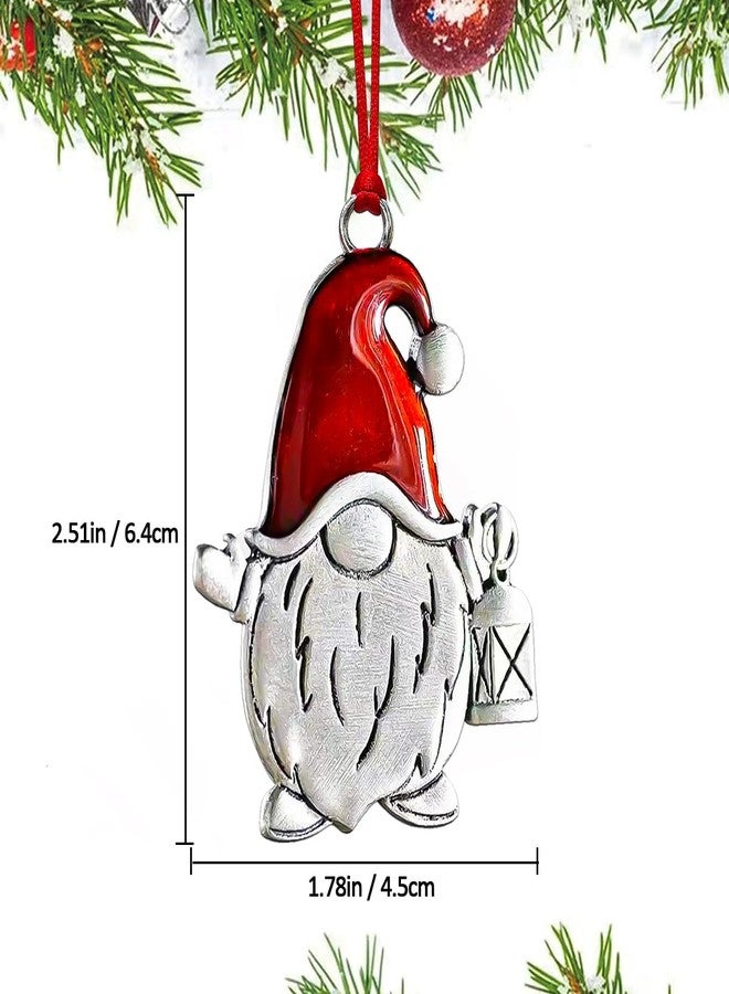 JZILU Gnome Christmas Ornaments, Small Gnomes Ornaments for Xmas Tree, Handmade Metal Silver Holiday Ornament, Unique Cute Gnomes Christmas Decorations, Gnome Gifts - Image 3